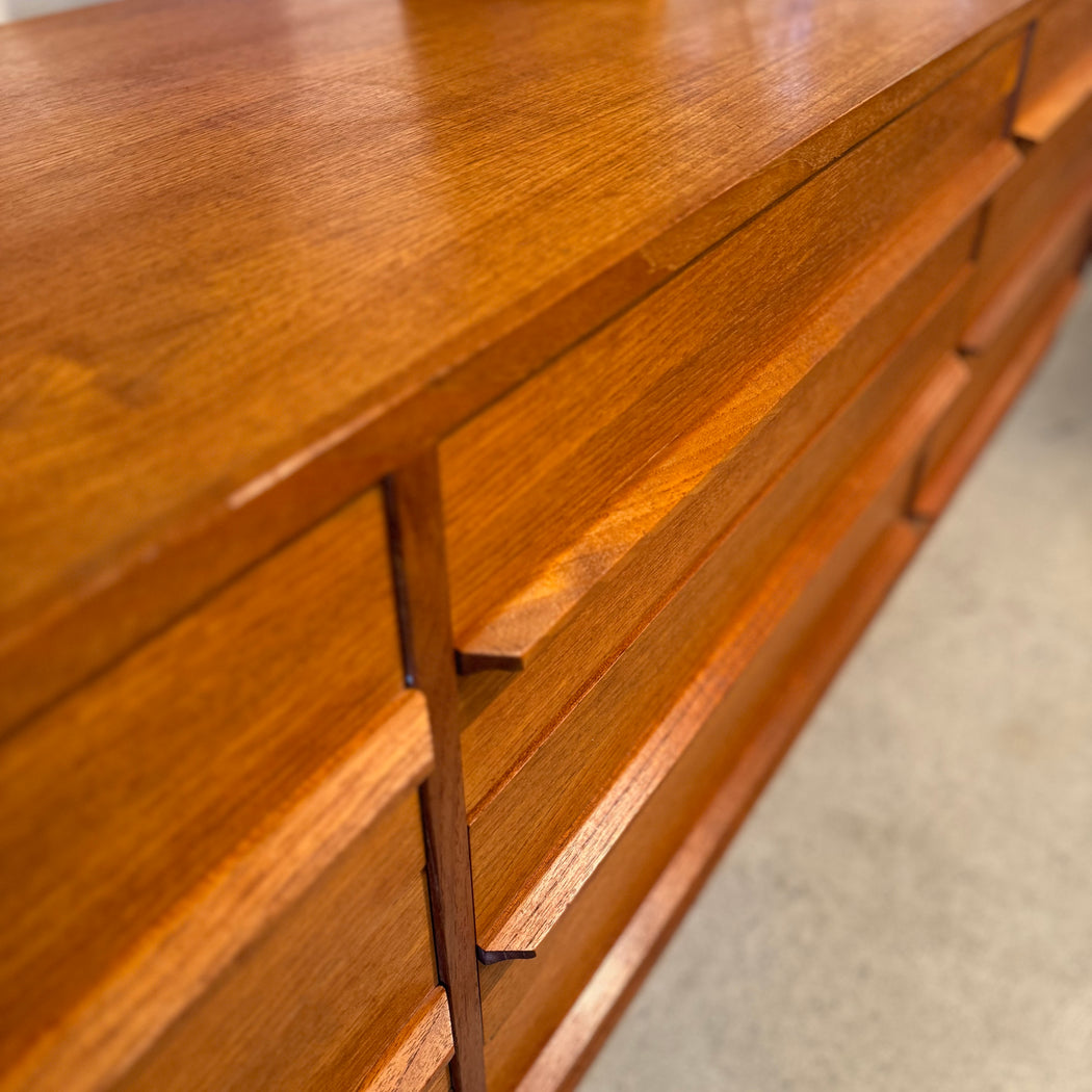 SALE • Teak Nine Drawer Dresser