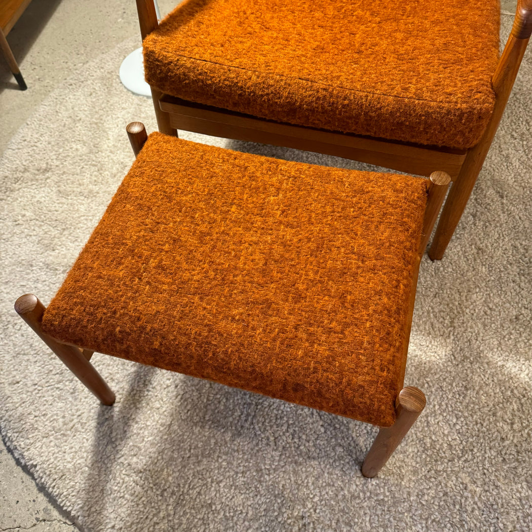 SL Mobler Teak Chair + Footstool