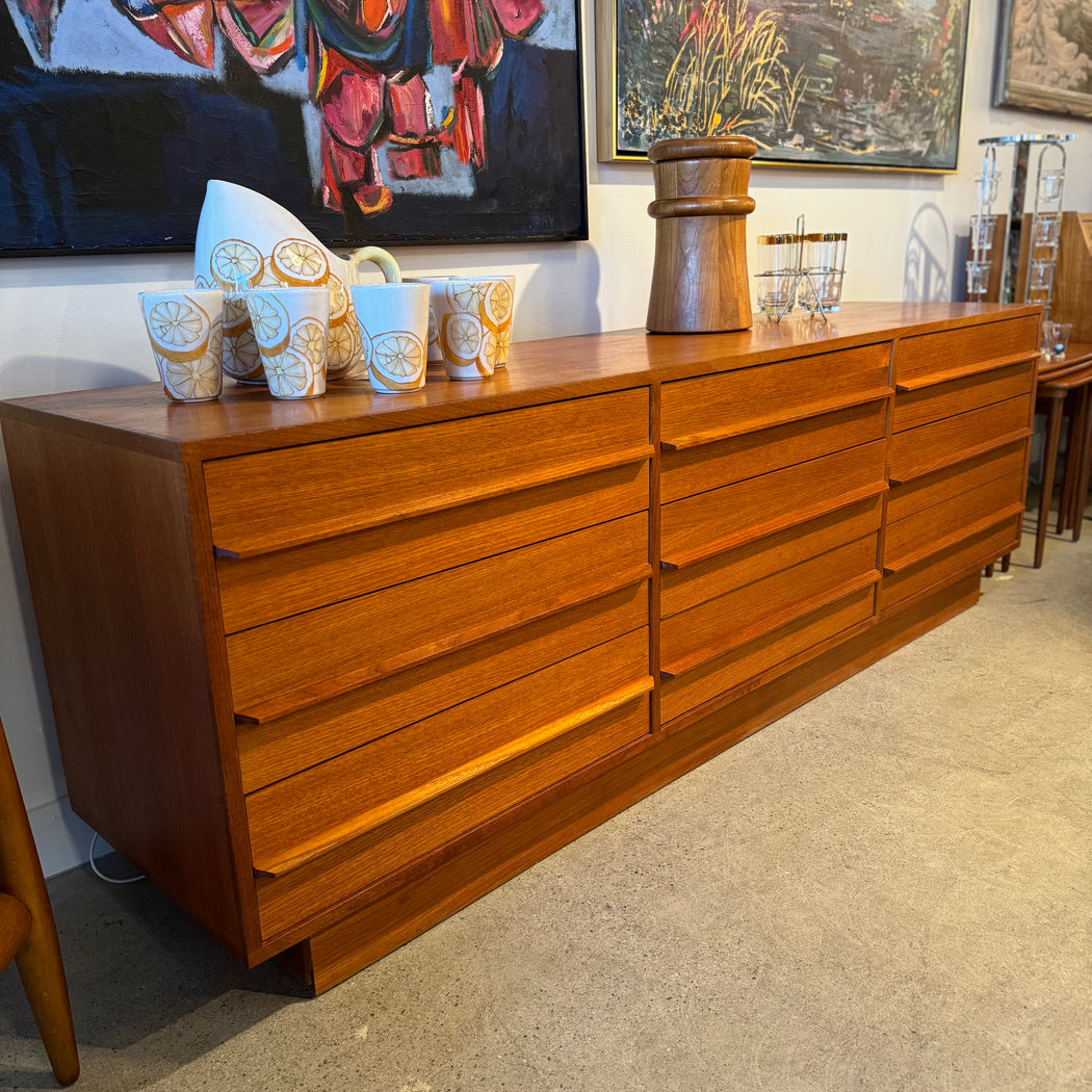 SALE • Teak Nine Drawer Dresser