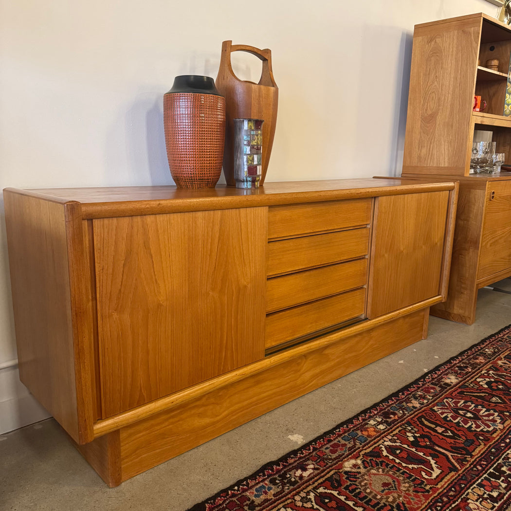 Midcentury Teak Credenza + Hutch