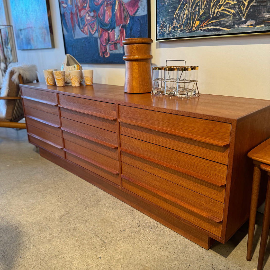 SALE • Teak Nine Drawer Dresser