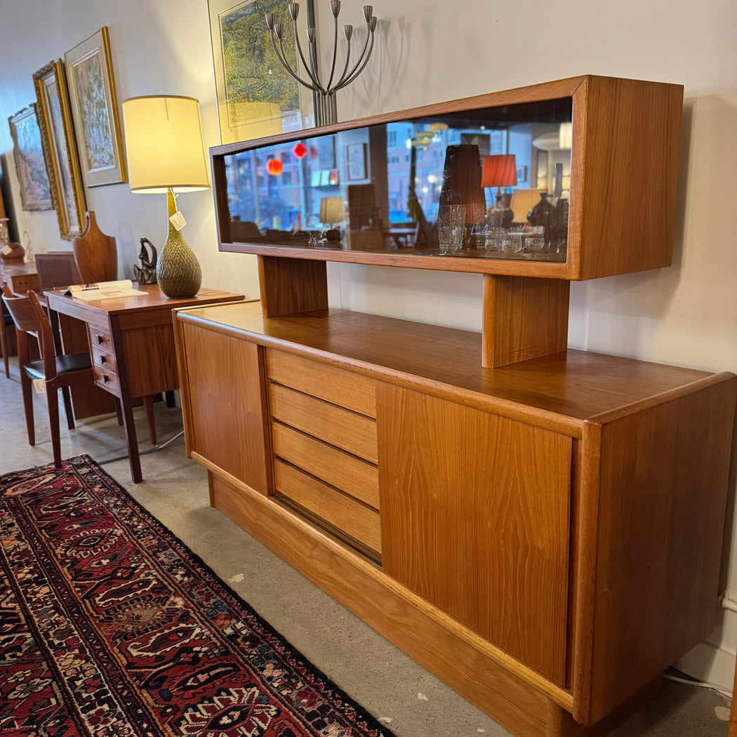 Midcentury Teak Credenza + Hutch