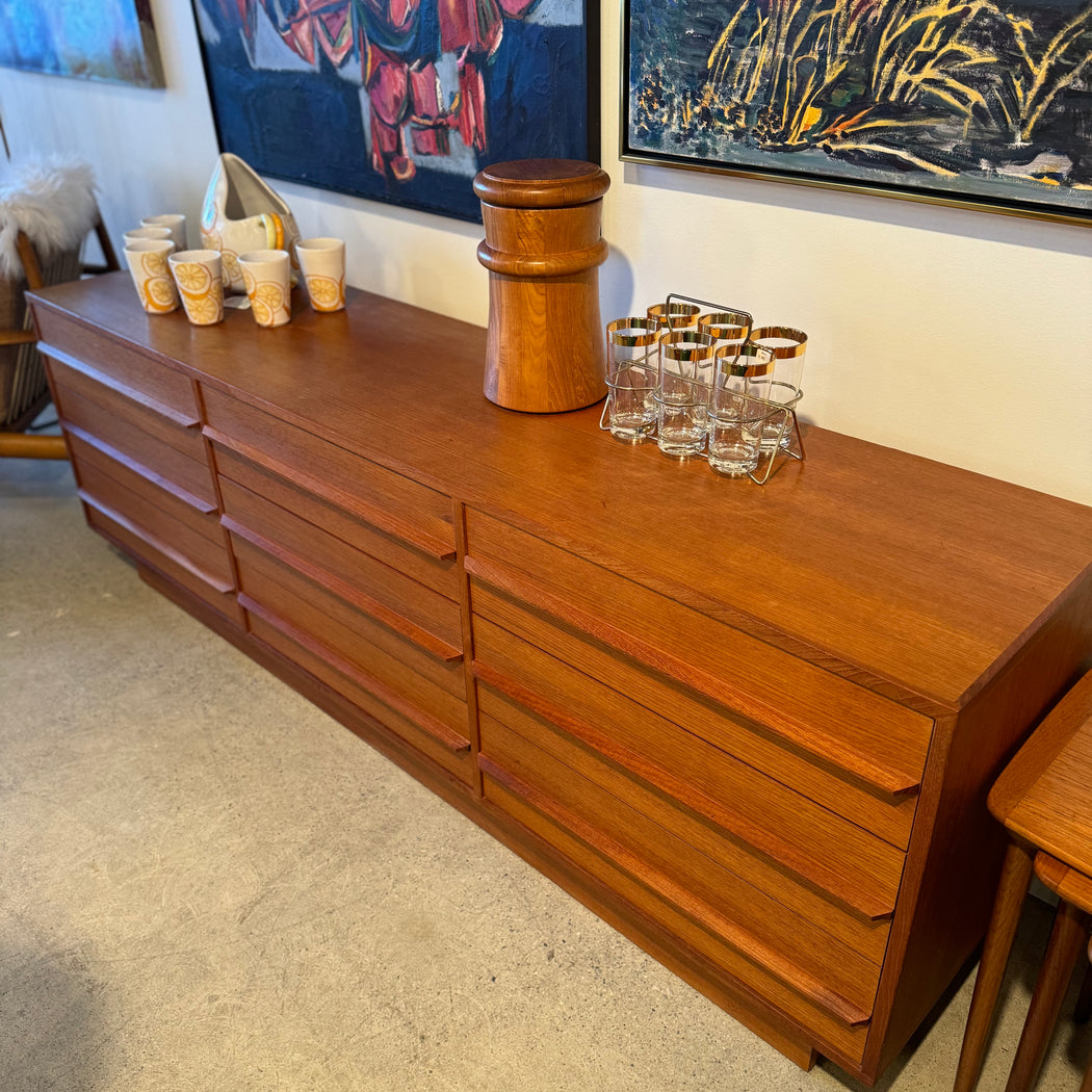 SALE • Teak Nine Drawer Dresser