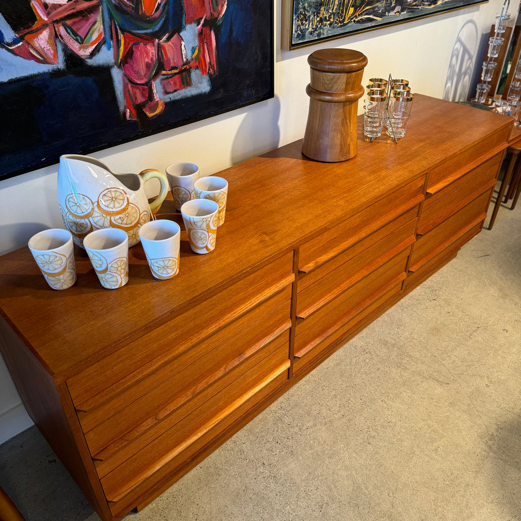 SALE • Teak Nine Drawer Dresser