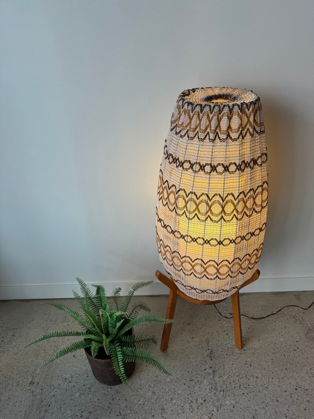 SALE • Teak Pod Lamp