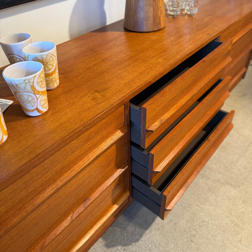 SALE • Teak Nine Drawer Dresser