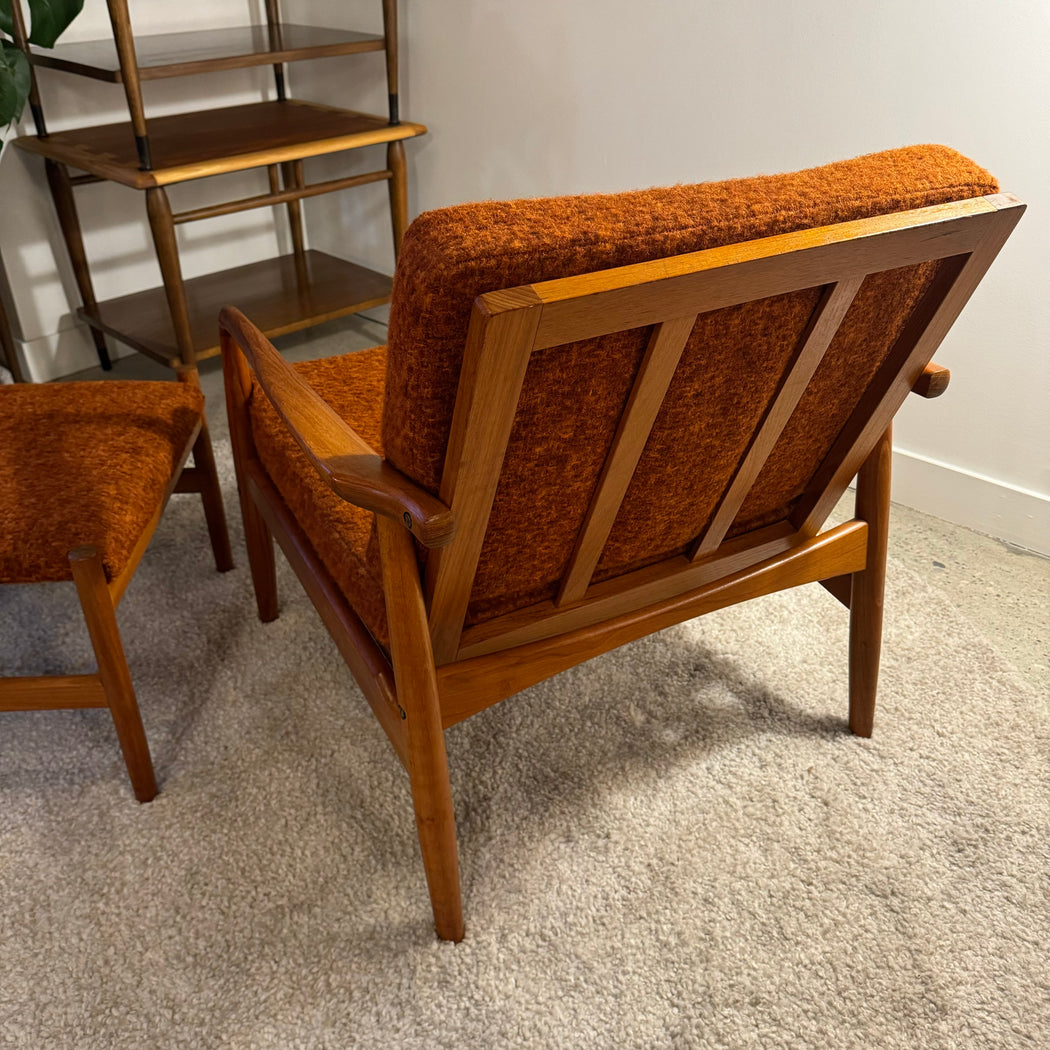 SL Mobler Teak Chair + Footstool