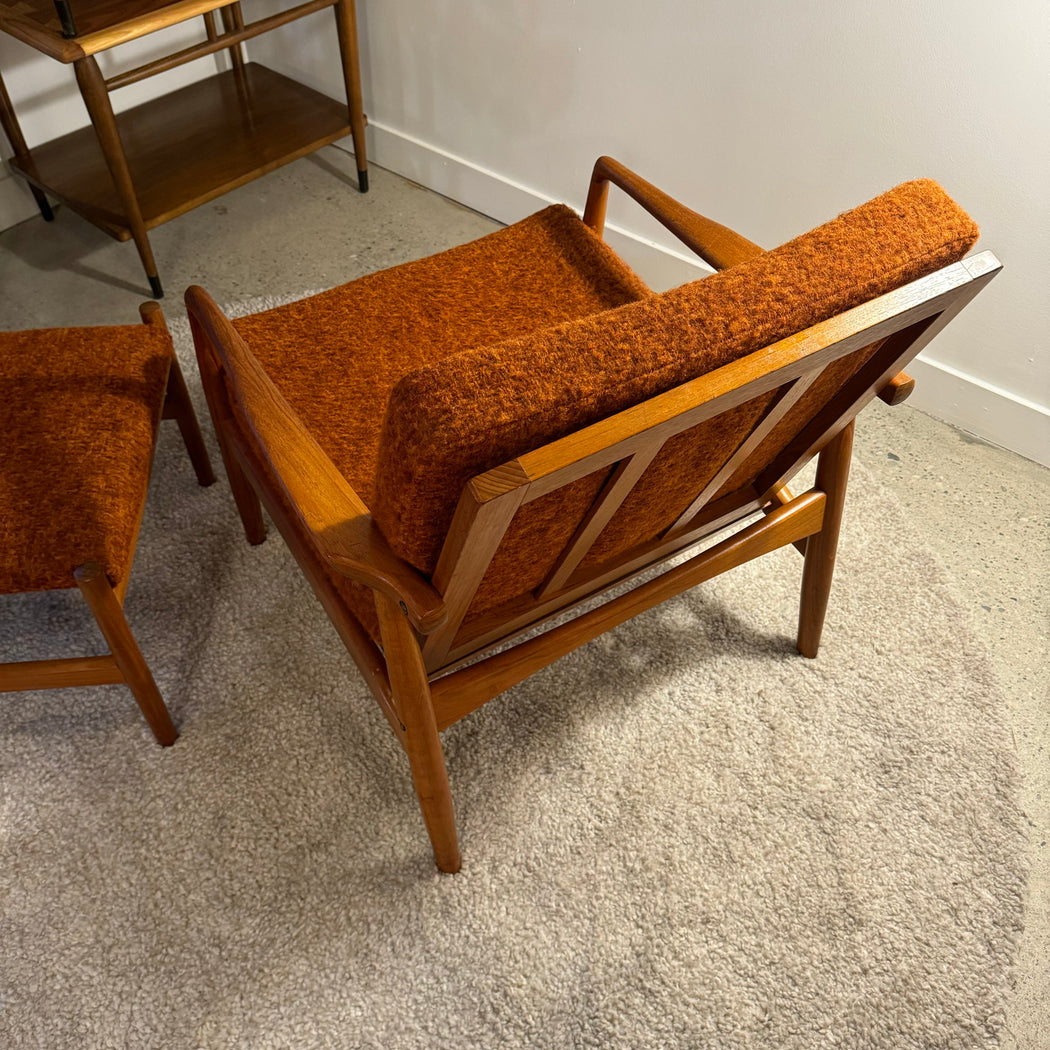 SL Mobler Teak Chair + Footstool