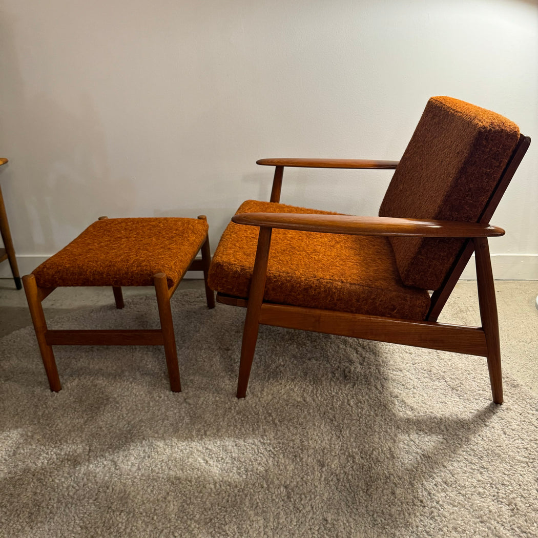 Danish Teak Lounge Chair + Ottoman