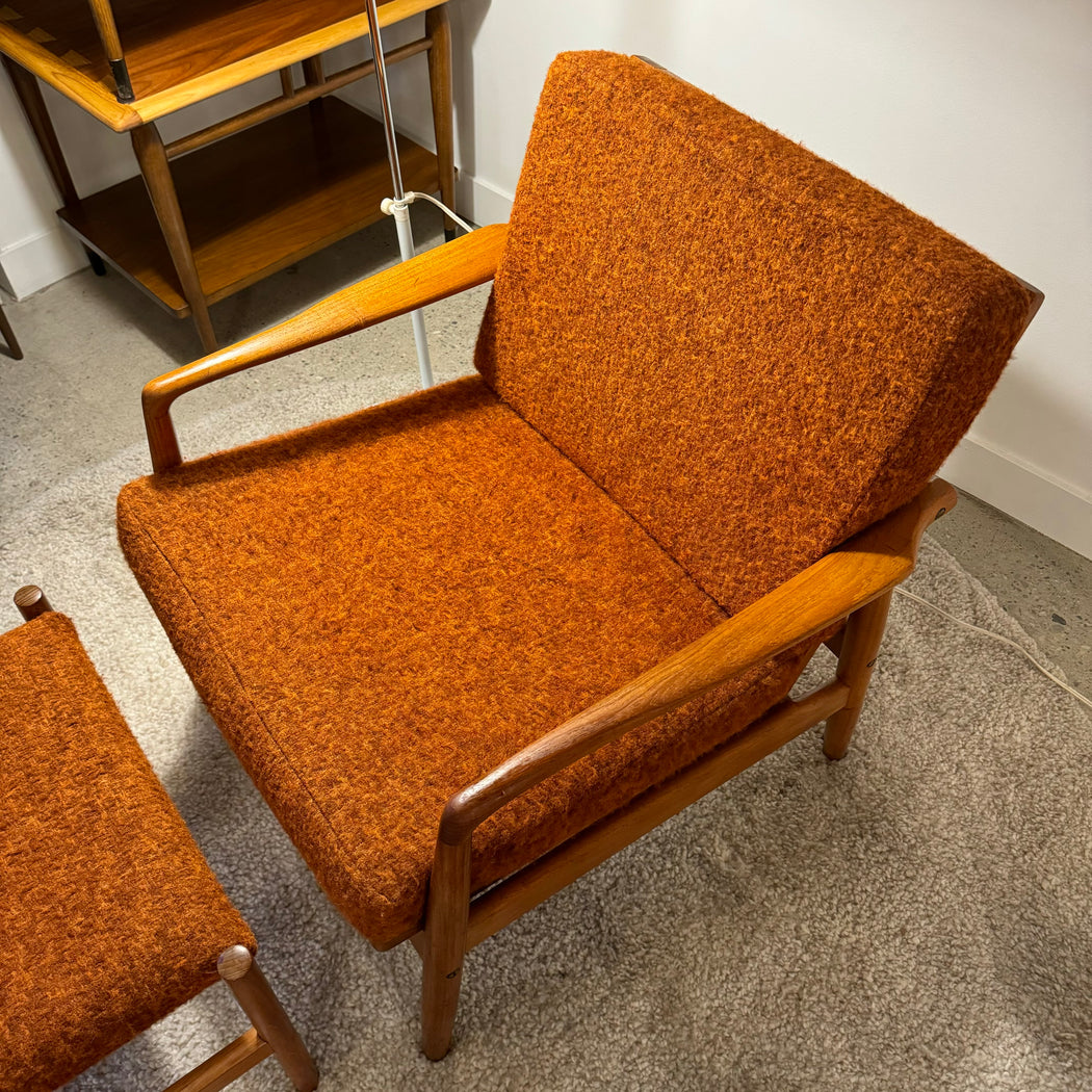 SL Mobler Teak Chair + Footstool