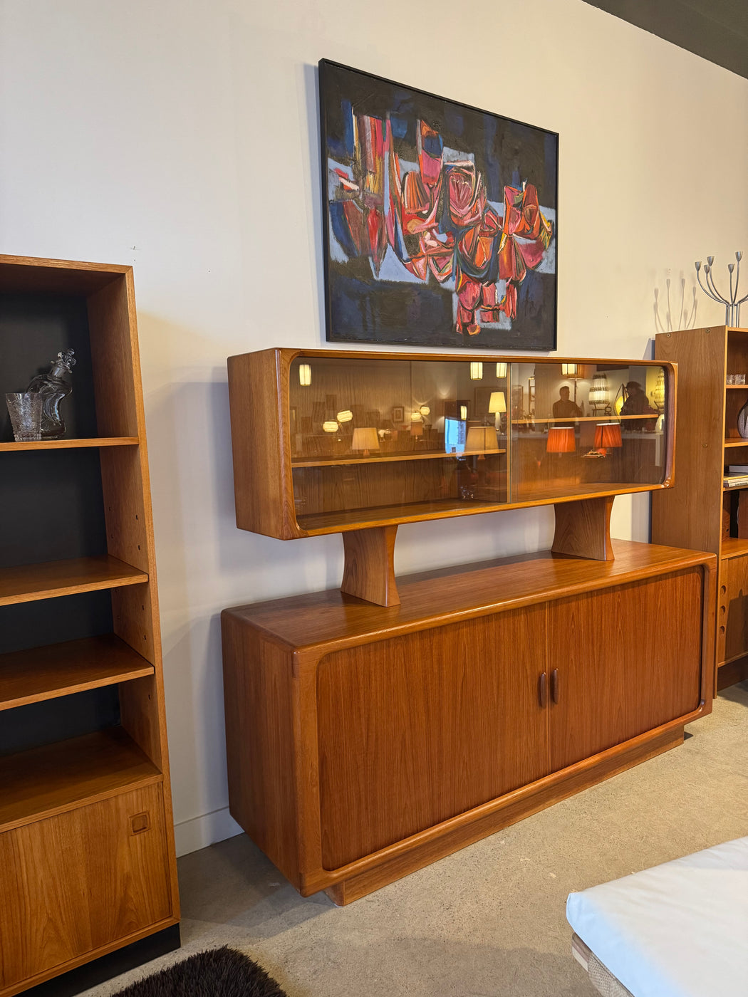 Dyrlund Teak Credenza + Hutch